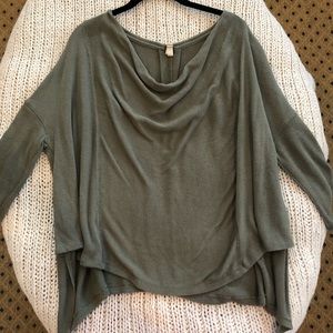 Free People Green Cowl Neck Sweater
